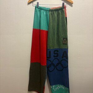 RCYCLD patchwork sweatpants upcycled from vintage sweatshirts NWOT